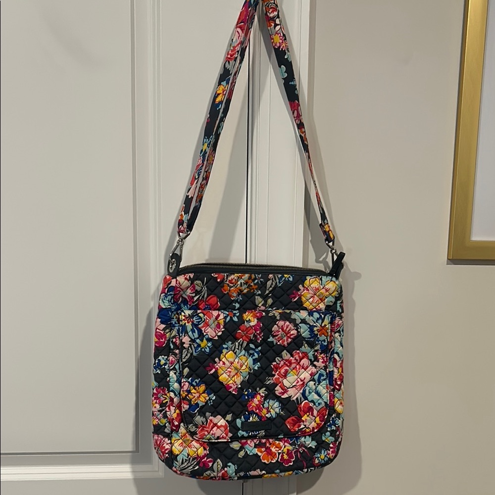 Vera Bradley Black Quilted Crossbody Bag with Adjustable Strap